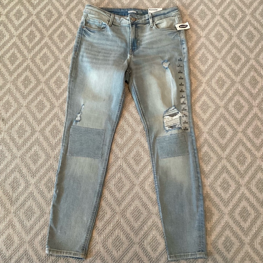 Old Navy Rock Star Distressed Super Skinny Jeans Size 8 NWT - Picture 3 of 13